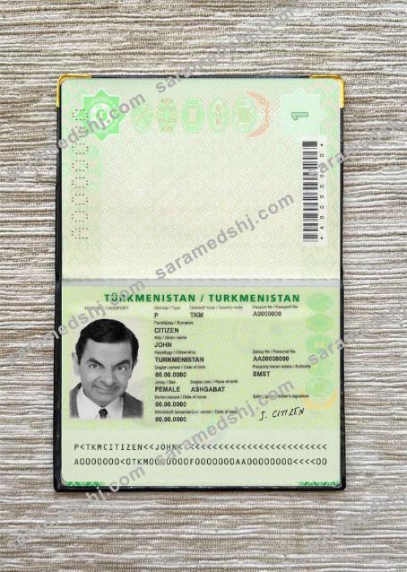 Turkmenistan passport (2018-present) photo look